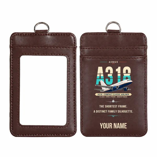 Airbus A318 - Original - ID Card Holder - Dark Brown + Name