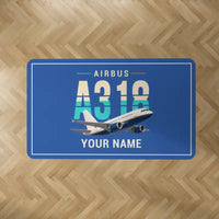 Thumbnail for Airbus A318 - Original + Name - Rectangle Carpet - Blue