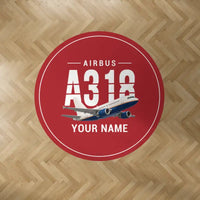 Thumbnail for Airbus A318 - Original + Name - Round Carpet - Red