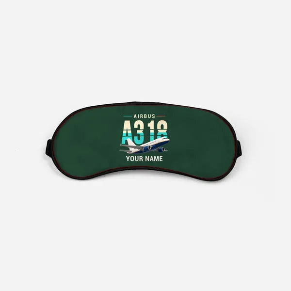 Airbus A318 - Original + Name - Sleep Mask - Dark Green
