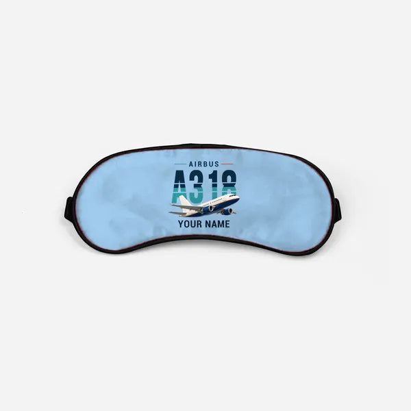 Airbus A318 - Original + Name - Sleep Mask - Light Blue