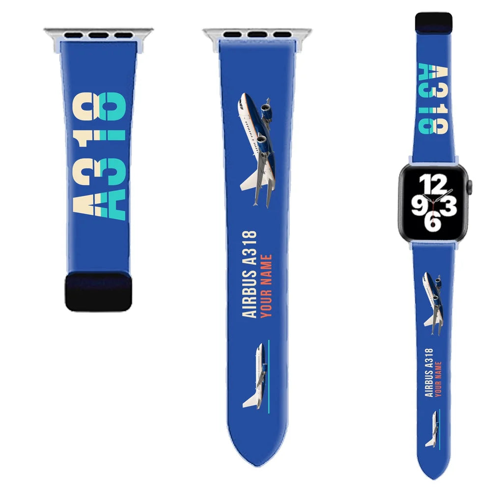 Airbus A318 Apple Watch Bands - Blue (Magnetic Band) - Original + Name