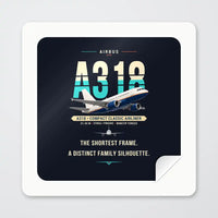 Thumbnail for Airbus A318 - Original - Square Sticker - Peel