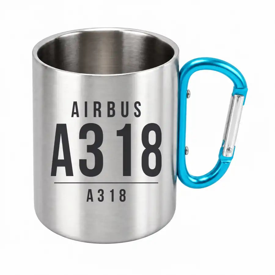 Airbus A318 - Outdoors Mug - Tag - Light Blue