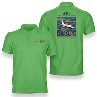 Thumbnail for Airbus A318 - Poster - Double-Side Polo - Light Green