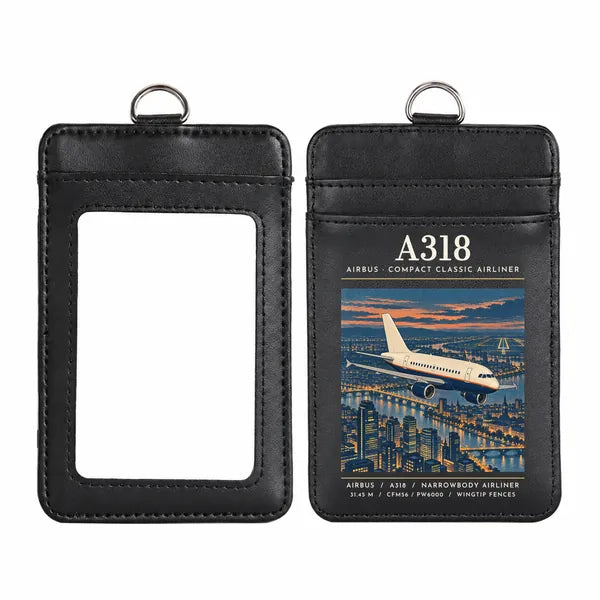 Airbus A318 - Poster - ID Card Holder - Black
