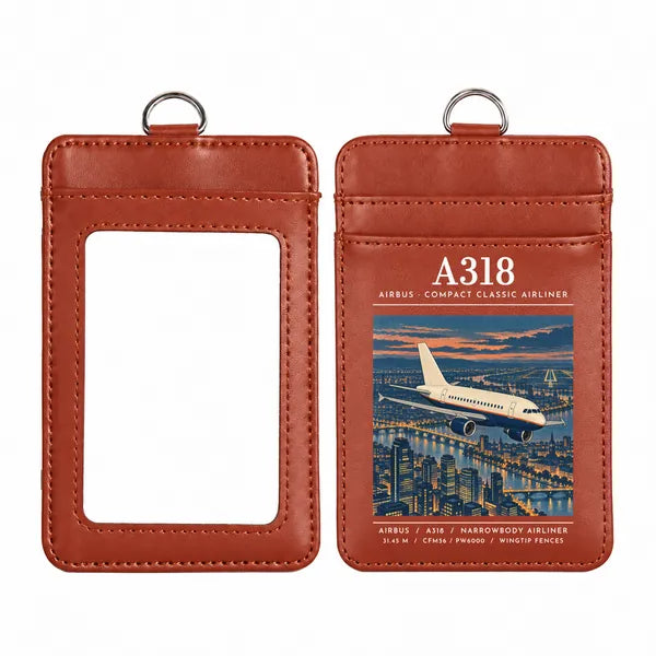 Airbus A318 - Poster - ID Card Holder - Light Brown