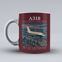 Thumbnail for Airbus A318 - Poster - Mug - Dark Red