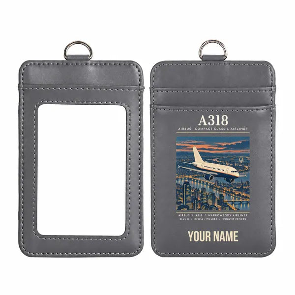 Airbus A318 - Poster - ID Card Holder - Gray + Name