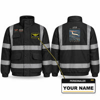 Thumbnail for Airbus A318 Reflective Winter Jackets - Poster + Name - Black