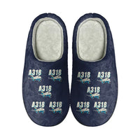 Thumbnail for Airbus A318 - Slippers - Cotton - Cartoon Pattern - Navy Blue