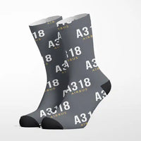 Thumbnail for Airbus A318 - Socks - Grey