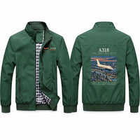 Thumbnail for Airbus A318 Stylish Jackets - Stand Collar - Poster - Green