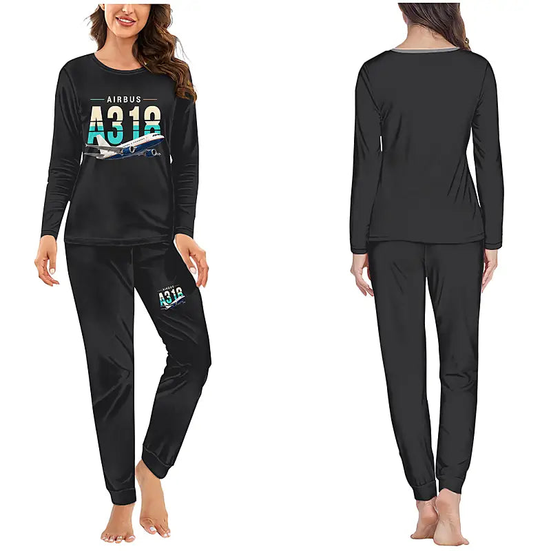 Airbus A318 - Women Pajamas - Original Chest - Black