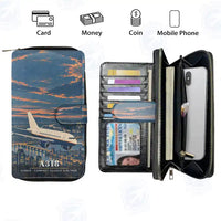 Thumbnail for Airbus A318 Leather Wallets - Zip Long Wallet - 3D