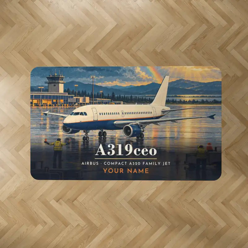 Airbus A319ceo - 3D + Name - Rectangle Carpet - Full Print