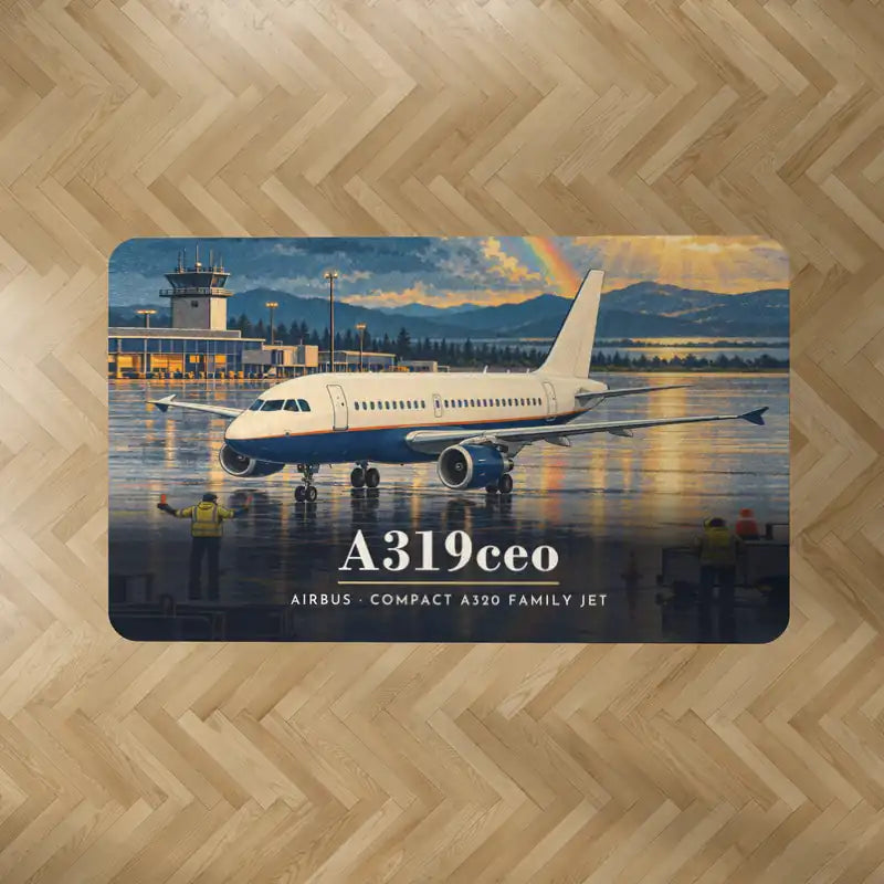 Airbus A319ceo - 3D - Rectangle Carpet - Full Print
