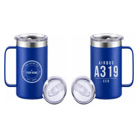 Thumbnail for Airbus A319ceo - Beverage Mug - Tag + Name - Blue