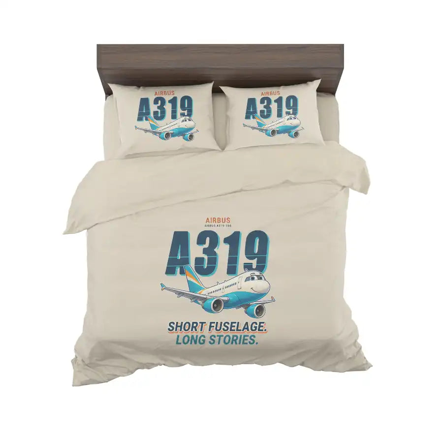 Airbus A319ceo - Cartoon - Bedding Set - Beige