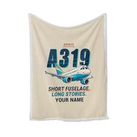 Thumbnail for Airbus A319ceo - Cartoon + Name - Blanket - Beige