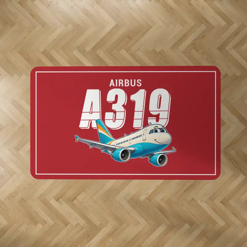 Airbus A319ceo - Cartoon - Rectangle Carpet - Red