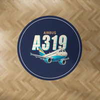 Thumbnail for Airbus A319ceo - Cartoon - Round Carpet - Dark Blue