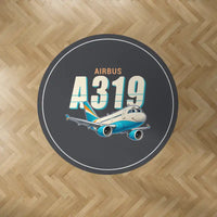 Thumbnail for Airbus A319ceo - Cartoon - Round Carpet - Dark Gray