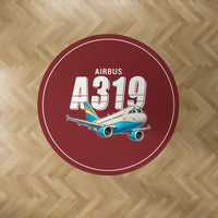 Thumbnail for Airbus A319ceo - Cartoon - Round Carpet - Dark Red