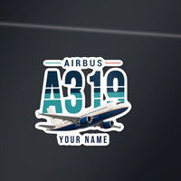 Thumbnail for Airbus A319ceo - Original Die-Cut + Name - Die-Cut - Dark Car