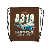 Thumbnail for Airbus A319ceo - Drawstring Bag - Cartoon - Brown