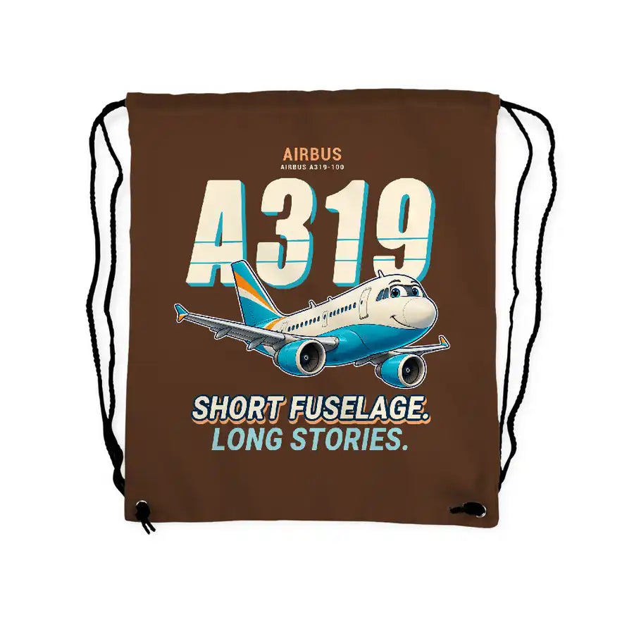 Airbus A319ceo - Drawstring Bag - Cartoon - Brown