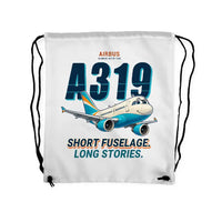 Thumbnail for Airbus A319ceo - Drawstring Bag - Cartoon - White