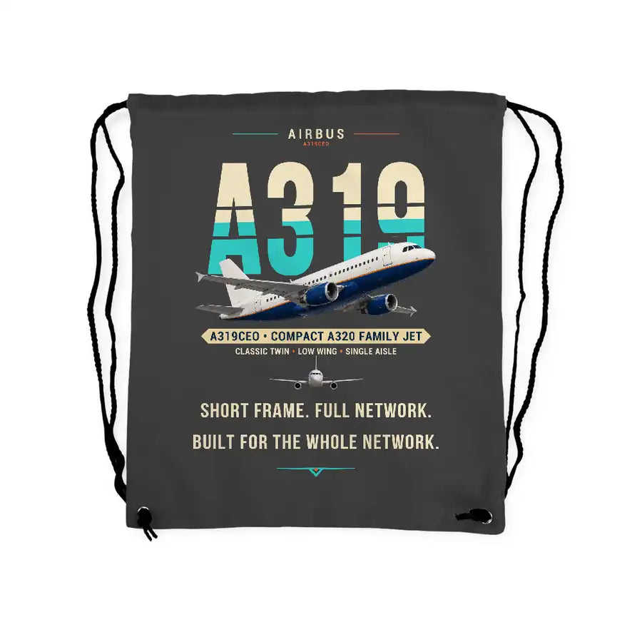 Airbus A319ceo - Drawstring Bag - Original - Gray
