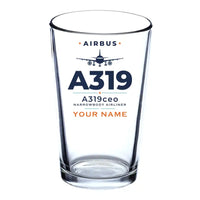 Thumbnail for Airbus A319ceo - Heritage + Name - Beer & Water Glass