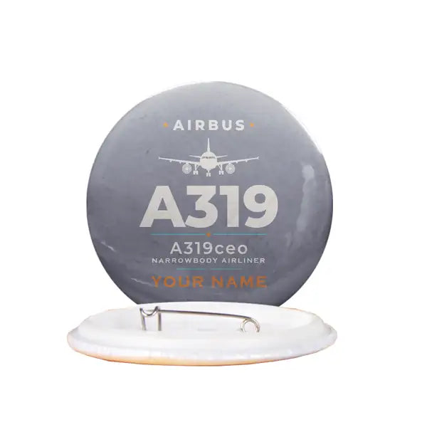 Airbus A319ceo - Heritage + Name - Pin - Gray