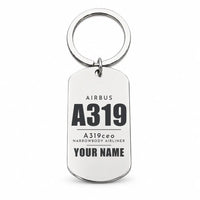 Thumbnail for Airbus A319ceo - Key Chain - Tag + Name - Silver