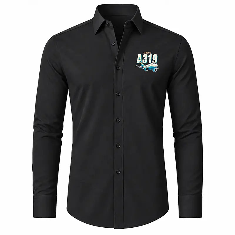 Airbus A319ceo - Long Sleeve Shirt - Cartoon - Black