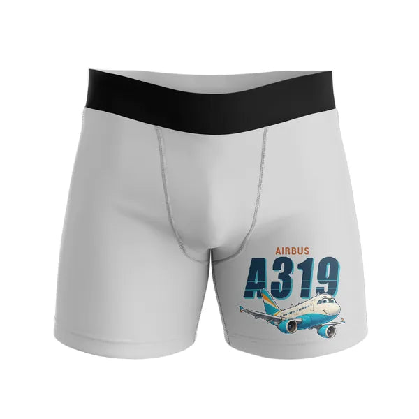 Airbus A319ceo - Men Boxers - Cartoon - Light Gray