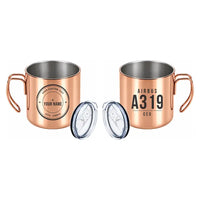 Thumbnail for Airbus A319ceo - Portable Mug - Tag + Name - Copper