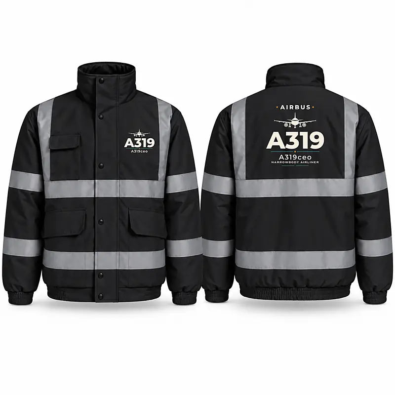Airbus A319ceo Reflective Winter Jackets - Heritage - Black