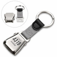 Thumbnail for Airbus A319ceo - Seat Belt Key Chain - Tag - Gray