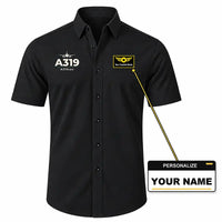 Thumbnail for Airbus A319ceo - Short Sleeve Shirt - Heritage - Black + NAME