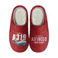 Thumbnail for Airbus A319ceo - Slippers - Cotton - Cartoon + Name - Red