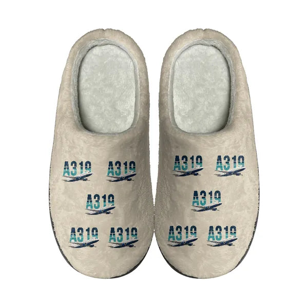 Airbus A319ceo - Slippers - Cotton - Original Pattern - Beige