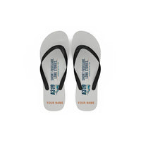Thumbnail for Airbus A319ceo - Slippers - Flip Flops - Cartoon + Name - White
