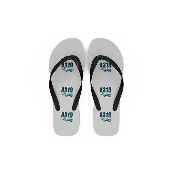 Airbus A319ceo - Slippers - Flip Flops - Cartoon Pattern - White