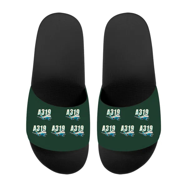 Airbus A319ceo - Slippers - Sport - Cartoon Pattern - Dark Green