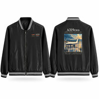 Thumbnail for Airbus A319ceo Stylish Jackets - Baseball Collar - Poster - Black