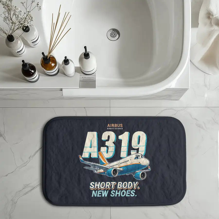Airbus A319neo - Cartoon - Bath Mat