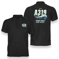 Thumbnail for Airbus A319neo - Cartoon - Double-Side Polo - Black